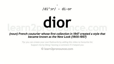 dior meaning pronunciation|iann dior pronunciation.